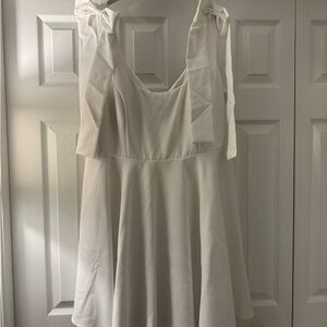 Revelry White Midi Dress with Bow Straps